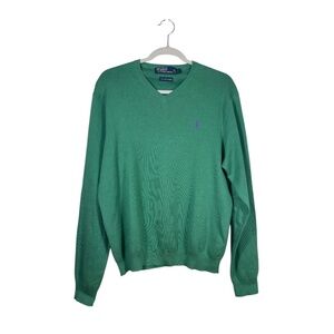Men's Polo Ralph Lauren Pima Cotton V Neck Preppy Classic V Neck Sweater Size L